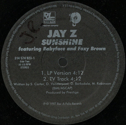 Jay-Z featuring Babyface and Foxy Brown – Sunshine – edition reference image