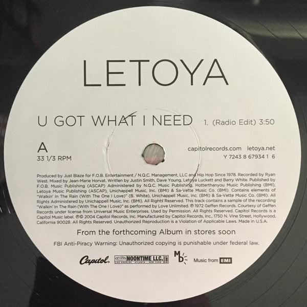 LeToya – U Got What I Need – 1, Vinyl, 12"