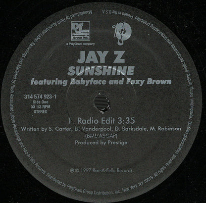 Jay-Z featuring Babyface and Foxy Brown – Sunshine – edition reference image
