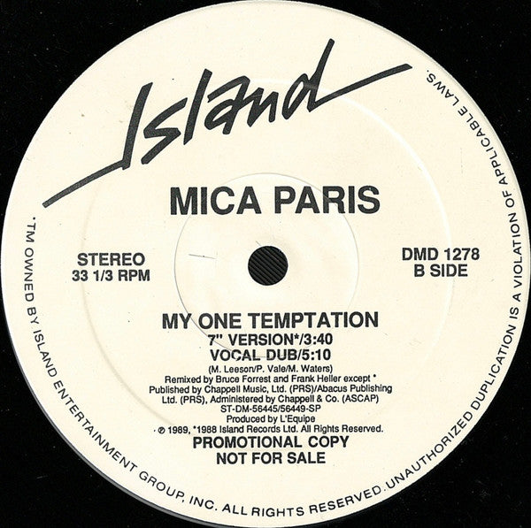 Mica Paris – My One Temptation – edition reference image