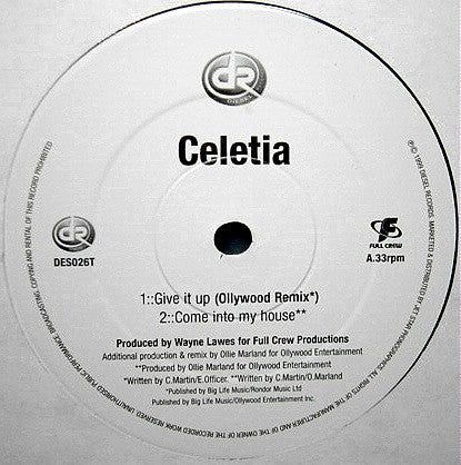 Celetia – Give It Up – 1, Vinyl, 12", 33 ⅓ RPM