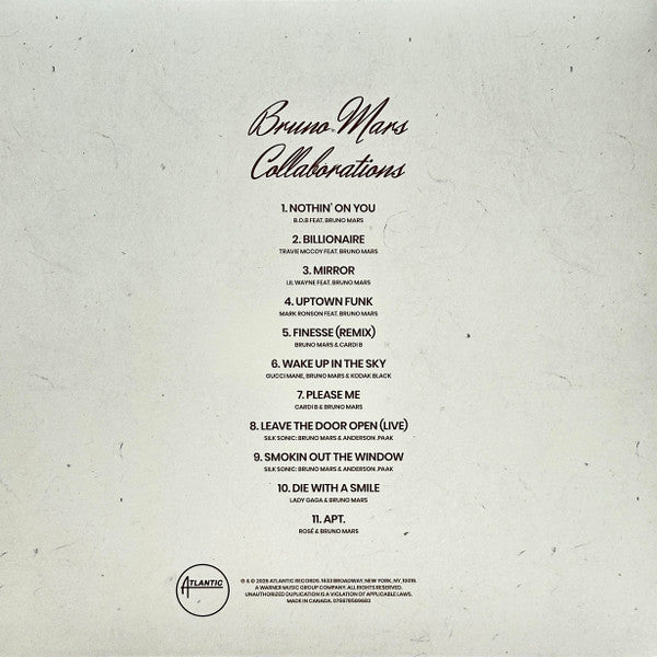 Bruno Mars – Collaborations – LP · Record Store Day · Compilation – Mint (M) – image 2