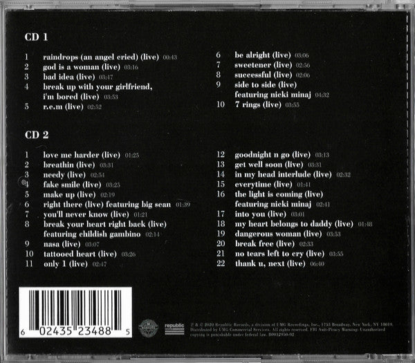 Ariana Grande K Bye For Now RSD 2CD label detail