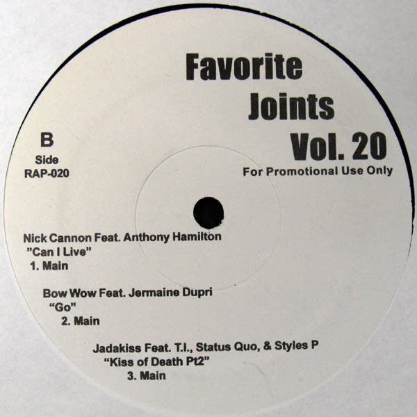 Various Artists – Favorite Joints Vol. 20 – Promo 12-inch – release reference 2