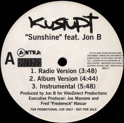 Kurupt – Sunshine / Can't Go Wrong – edition reference image