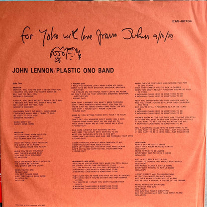 John Lennon – Plastic Ono Band – Japanese Vinyl LP – actual copy