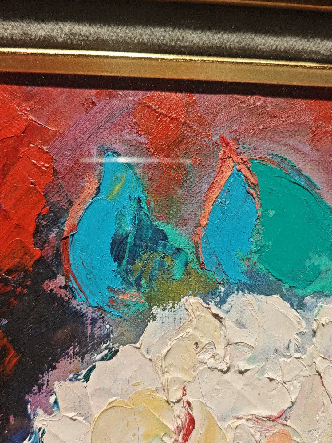 White Peonies – Framed Oil Painting