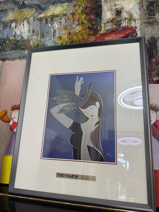 Stylized Figure – Framed Metal Artwork