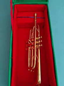 Miniature Metal Trumpet — 12cm Decorative Model