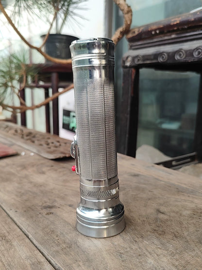 Vintage Metal Flashlight, Approximately 18 cm – photo 2