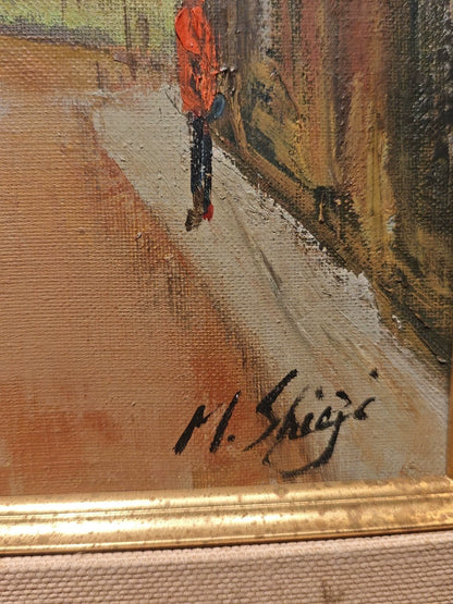Sacré-Cœur Street Scene – Framed Oil Painting