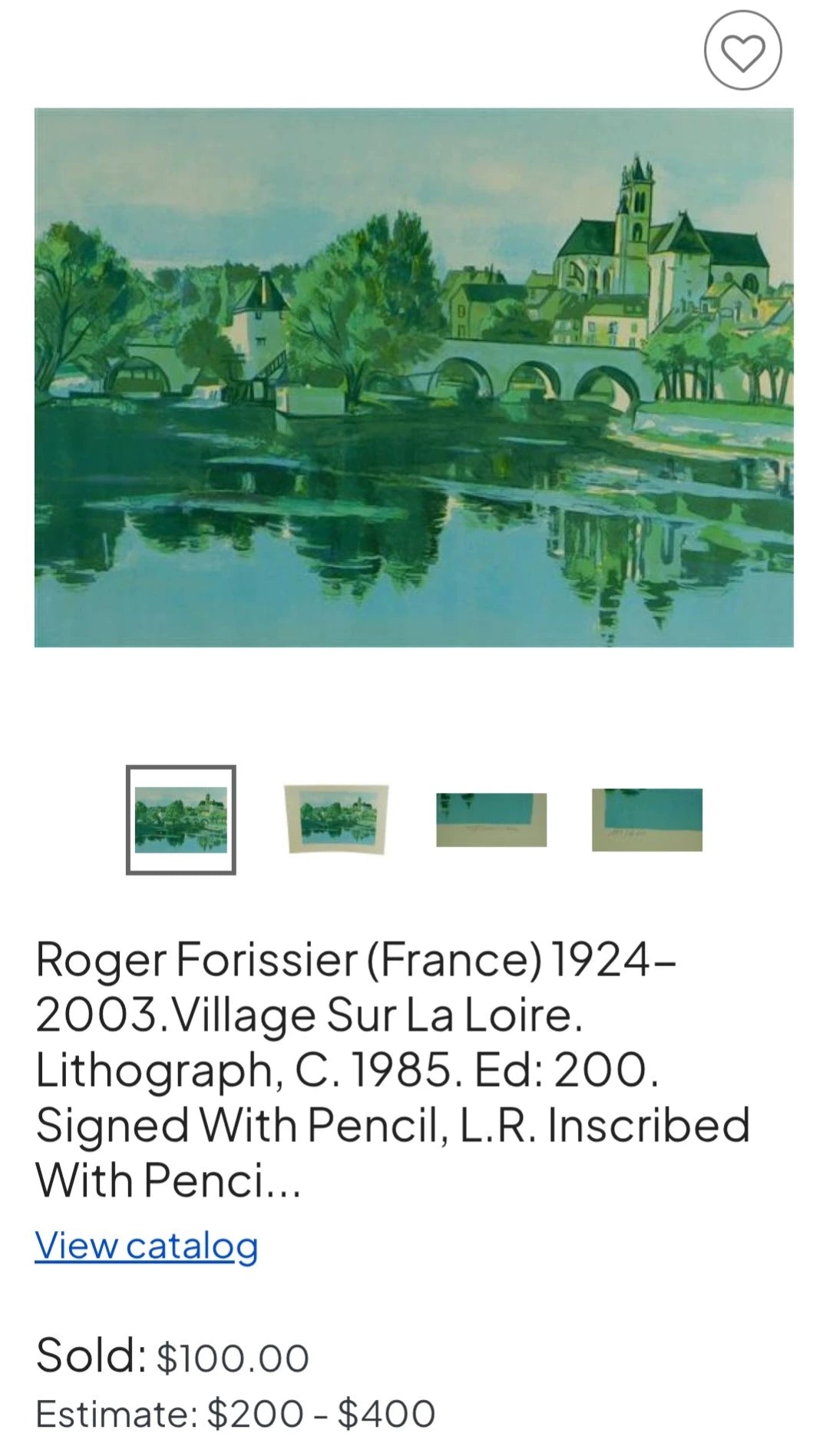 Roger Forissier – Signed 1985 Original Lithograph, Edition of 200 — original seller image 4