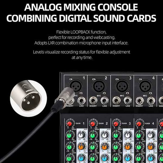TEYUN AF7 7-Channel Audio Mixer