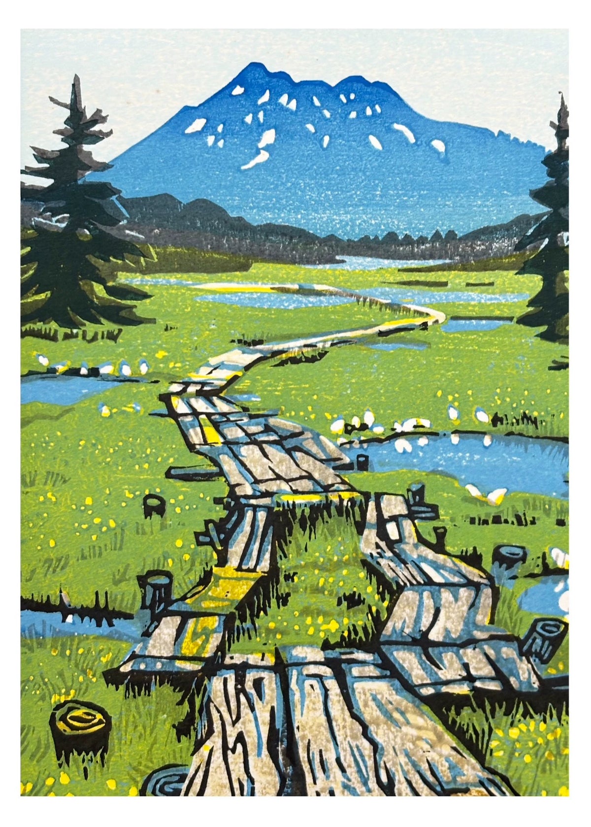 Mountain Boardwalk – Japanese Numbered Print 58/81 – actual item photograph 7