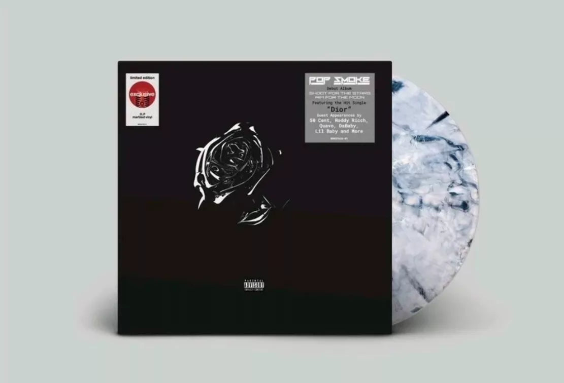 Pop Smoke – Shoot for the Stars Aim for the Moon – Target Blue & White Marbled Vinyl (2LP)