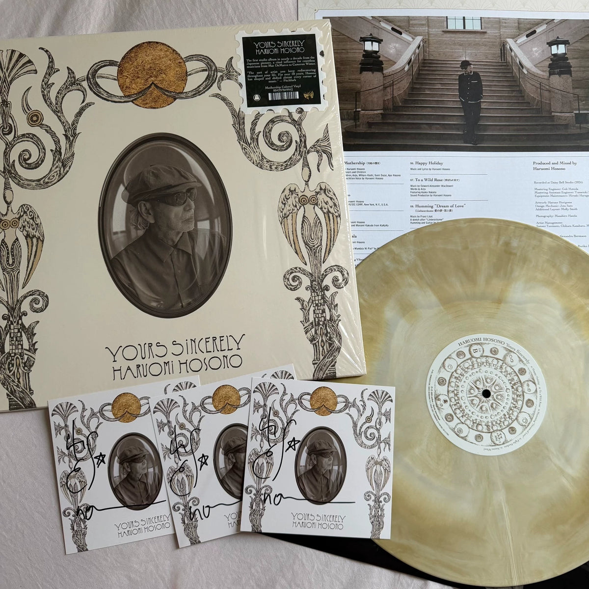 Haruomi Hosono – Yours Sincerely – Cream Vinyl LP with Signed Art Card