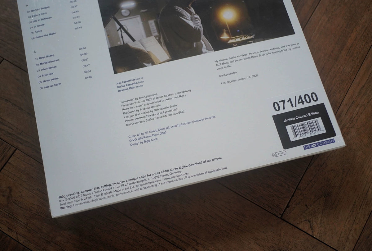 Joel Lyssarides – Late on Earth Limited Green Vinyl LP No. 71 — product detail 6