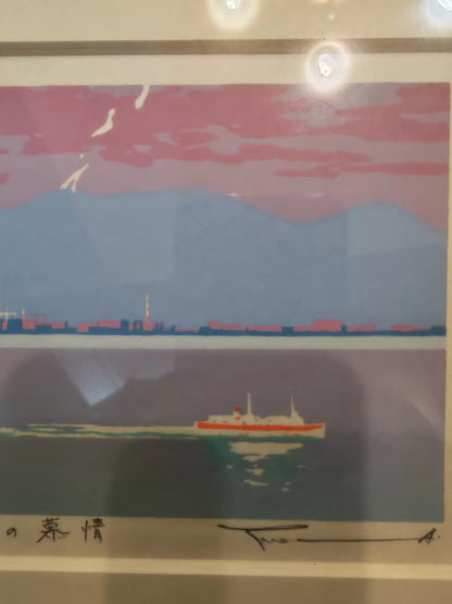 Takeo Honma – Harbour Longing – Signed Framed Print 48/300 – detail 4
