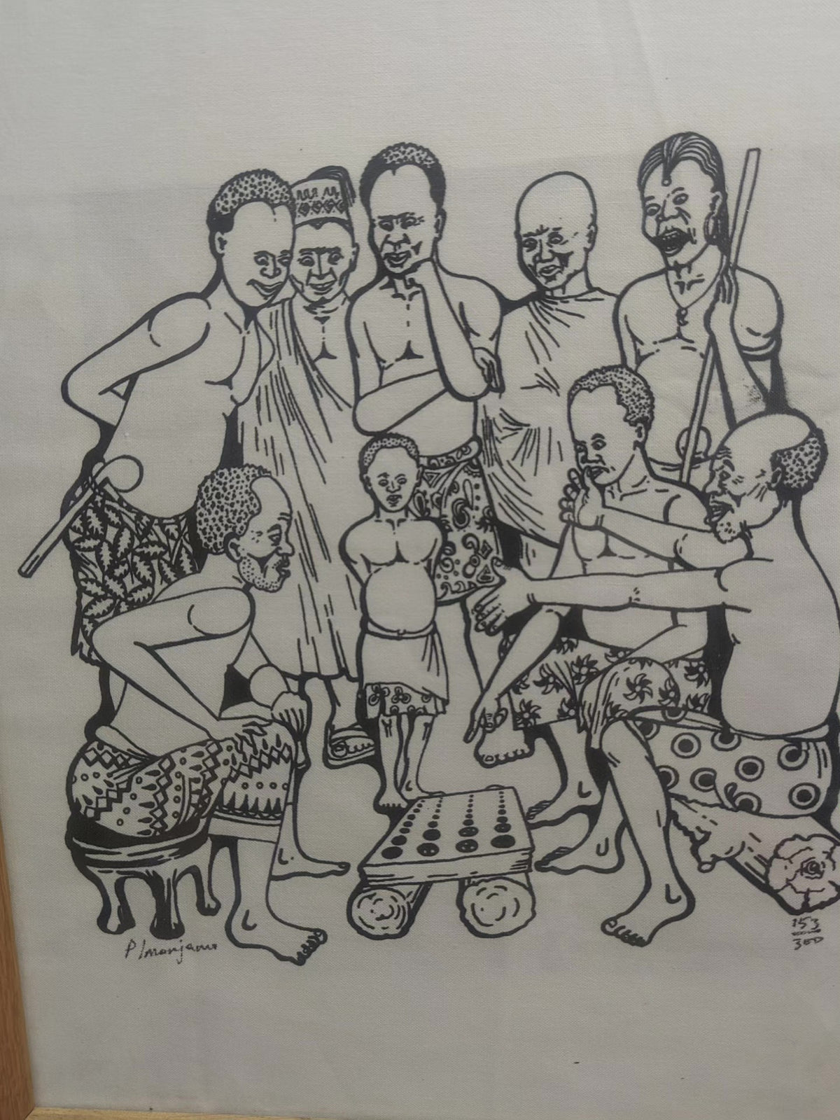 P. Manjana – Board Game Scene – Signed Framed Screenprint 153/300