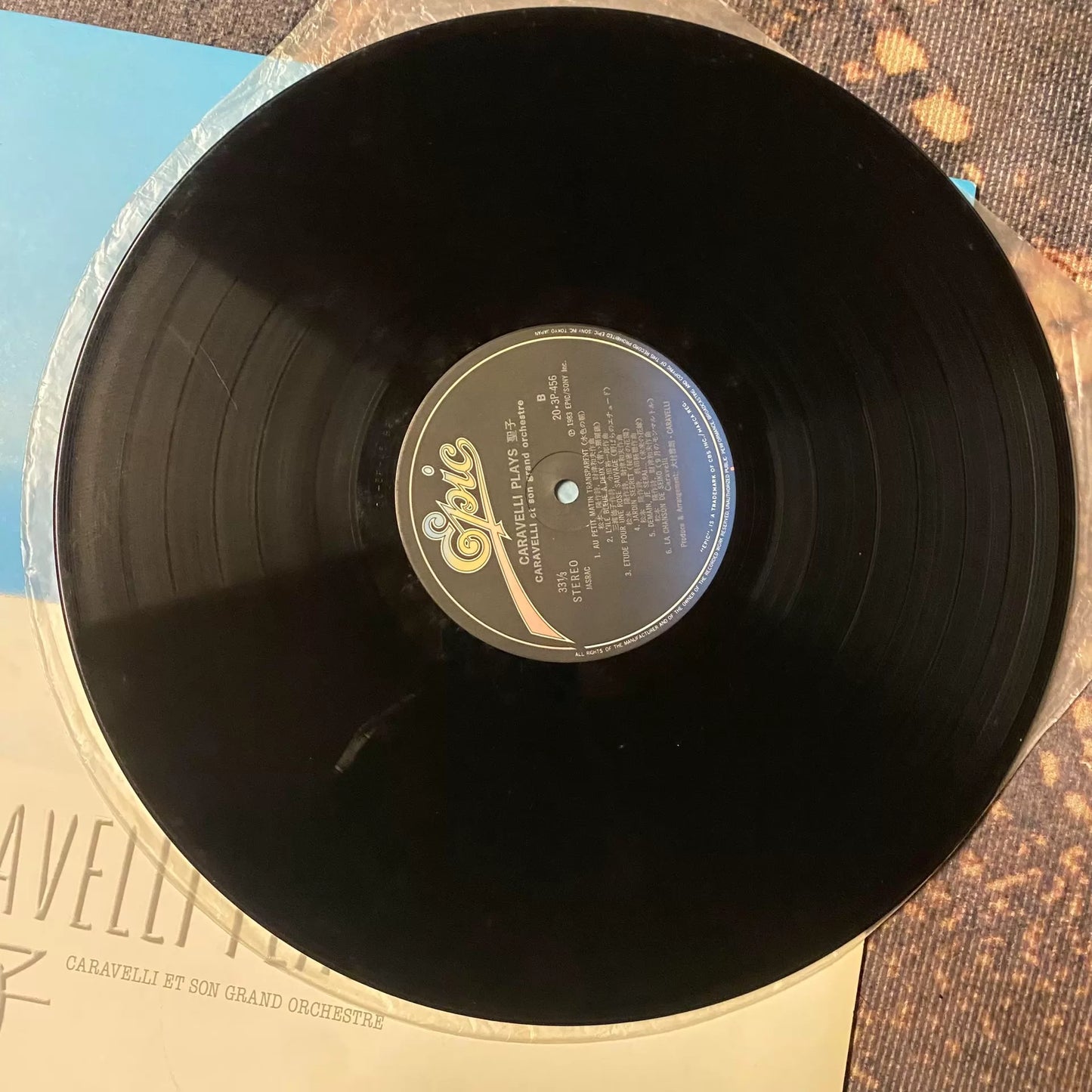 Caravelli Japanese first press LP label