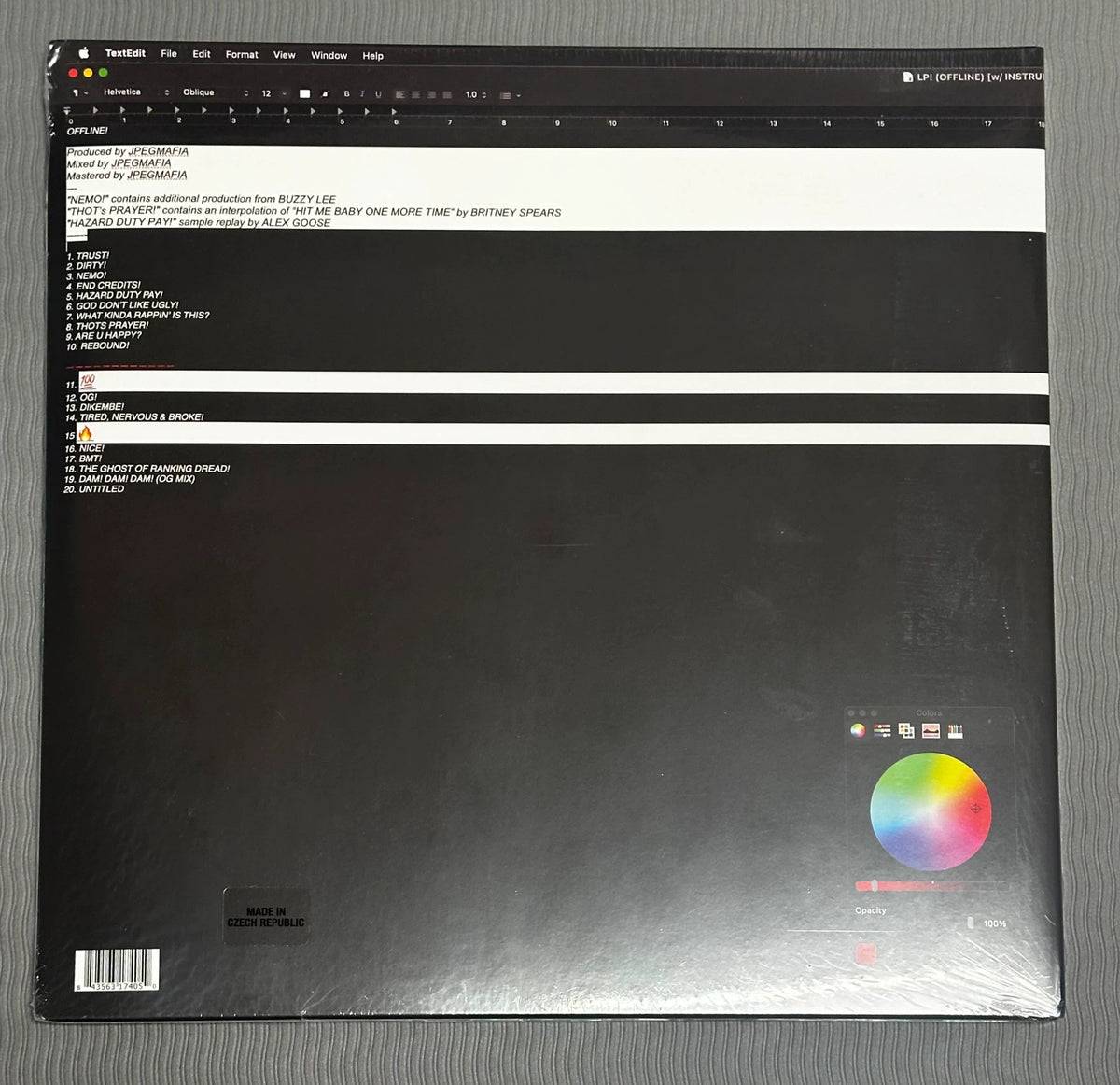 JPEGMAFIA – LP! Yellow Vinyl 2LP