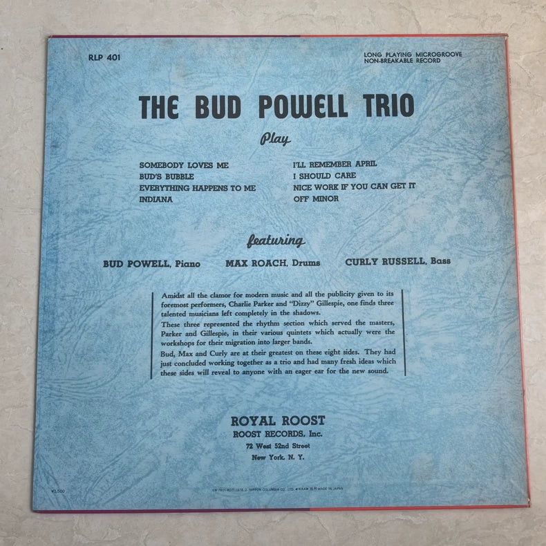 Bud Powell Trio – 1978 Japanese First-Press Vinyl LP — detail 2
