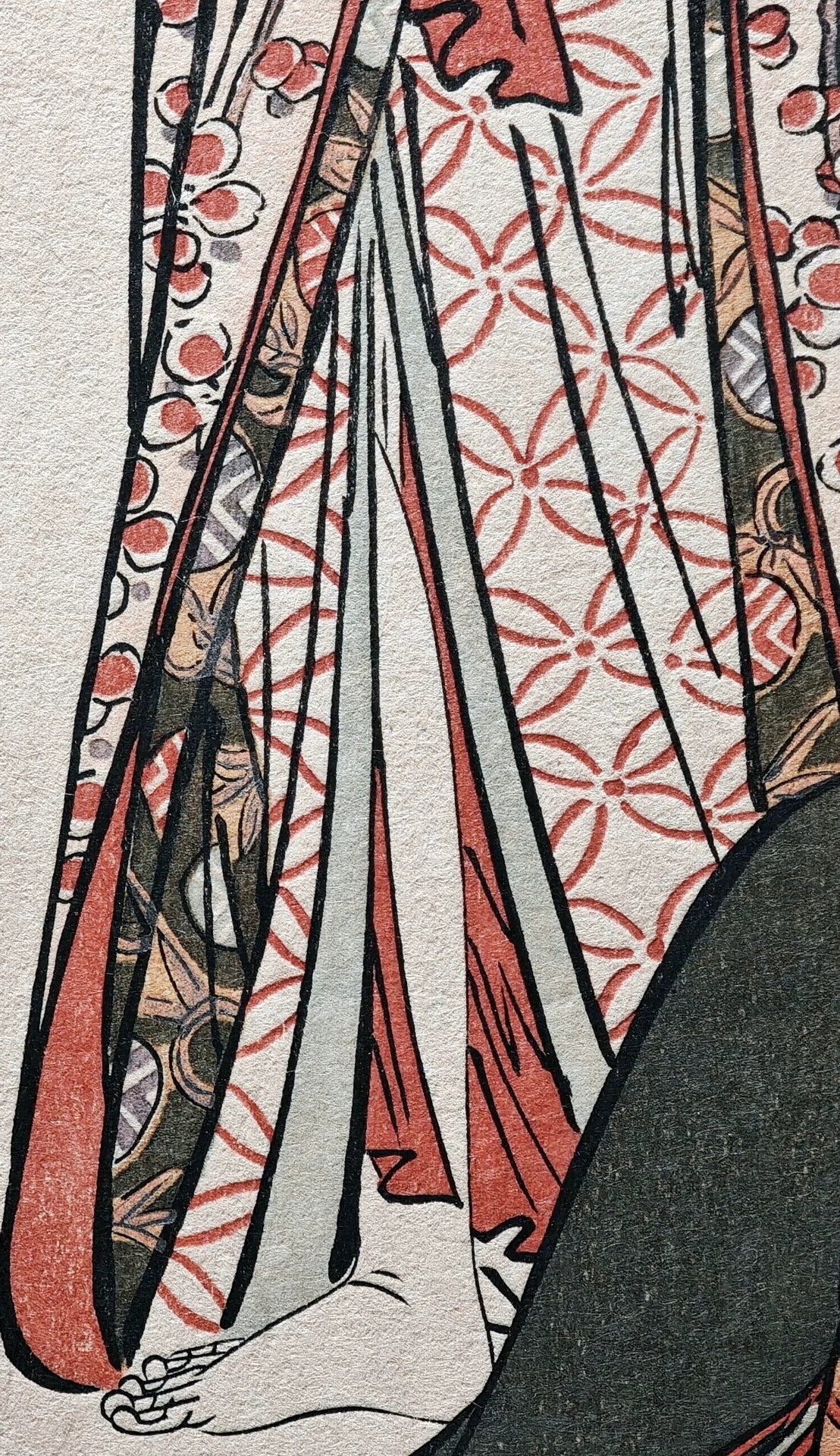 Torii Kiyonaga – Ichikawa Monnosuke and Girls – 1948 Woodblock Reproduction – detail 7