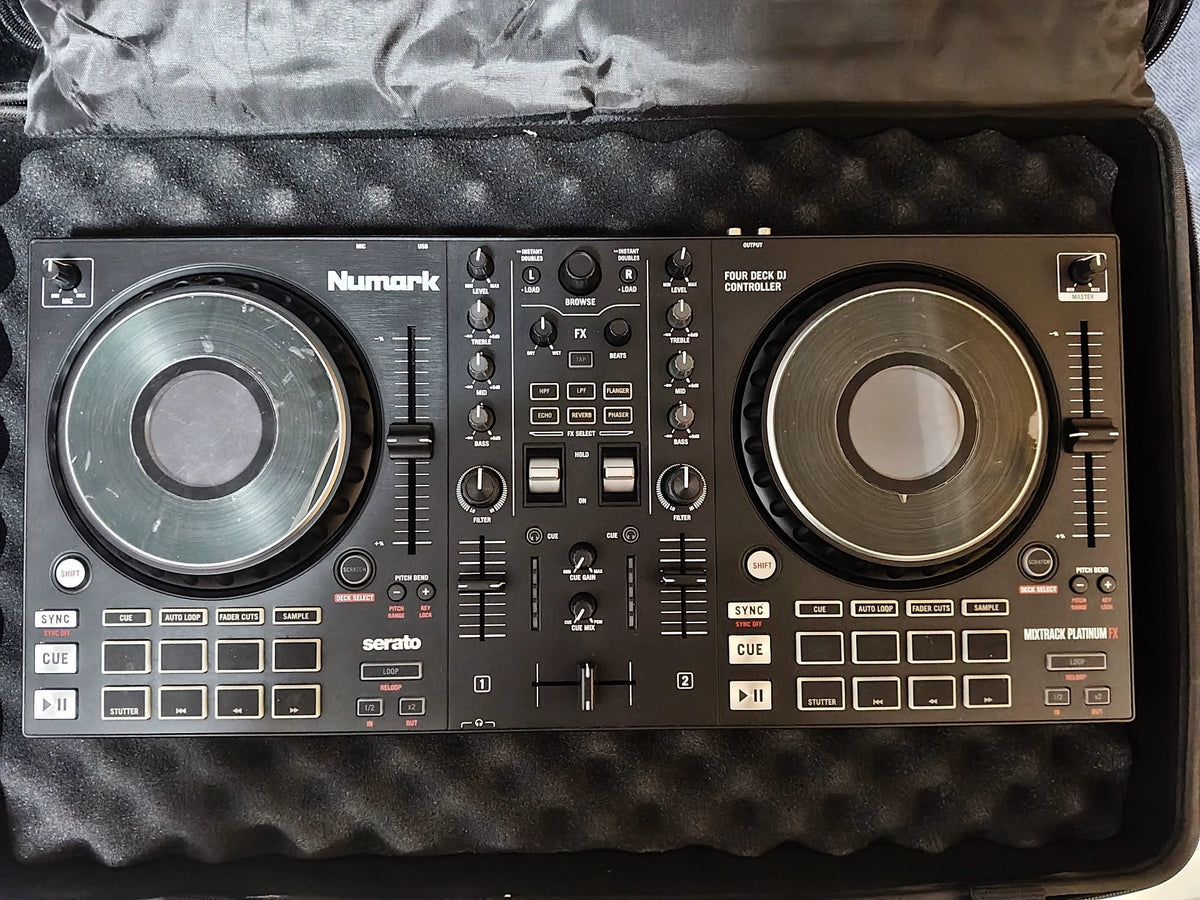 Numark Mixtrack Platinum FX – DJ Controller with Carry Bag – actual item photograph