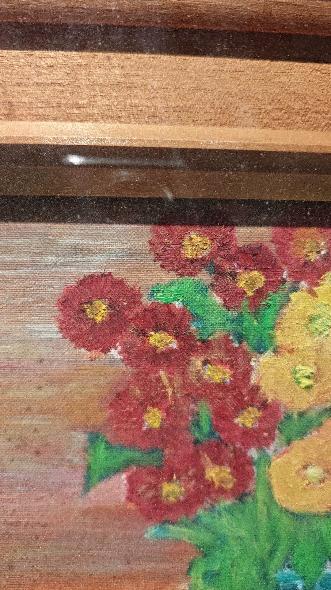 Flowers in a Blue Vase – Framed Painting