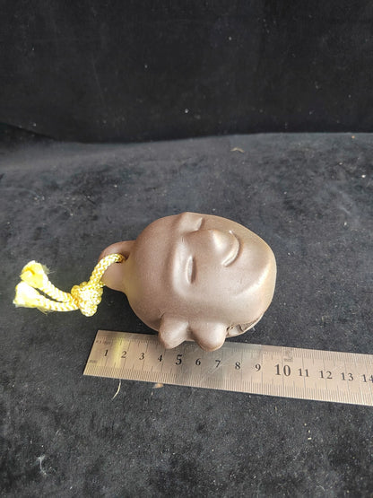Terracotta Face Bell – Decorative Ceramic Object – photo 6