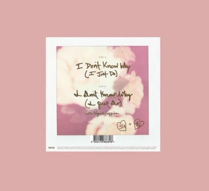 Ariana Grande and Jeff Goldblum pink 7-inch vinyl reverse
