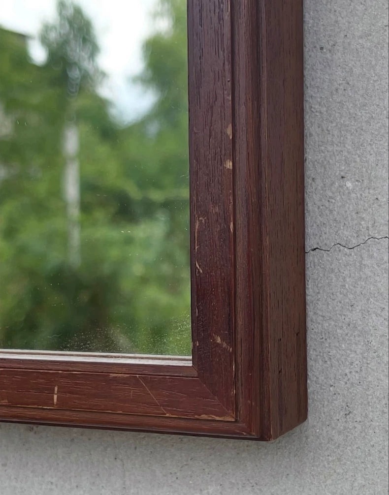French Vintage Wooden Wall Mirror – 32 × 37 cm – actual product photo 5