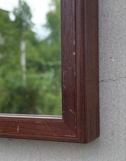 French Vintage Wooden Wall Mirror – 32 × 37 cm – actual product photo 5