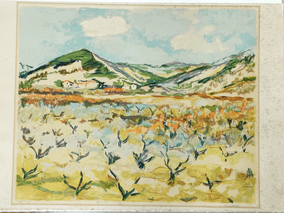 Renée Théobald – Vignes en Provence Signed Lithograph 92/150 — original seller image 1