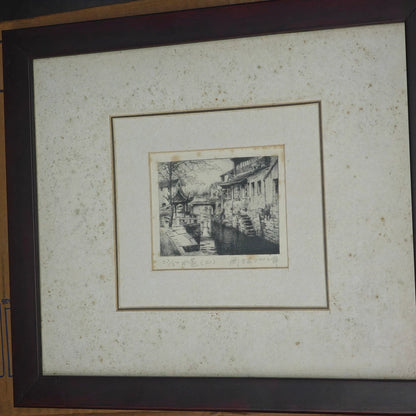 Zhou Zhu – Water Lane – Framed Etching, 27/50 – actual item photograph 5