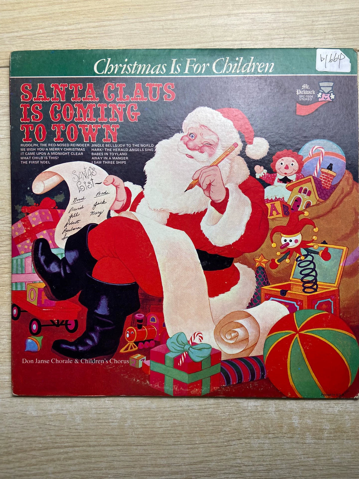 Don Janse Chorale & Children's Chorus – Santa Claus Is Coming to Town (LP) – photo 1