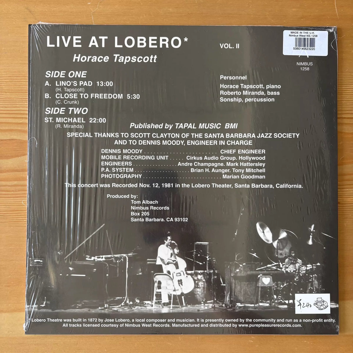 Horace Tapscott / Roberto Miranda / Sonship – Live at Lobero Vol. II (LP)