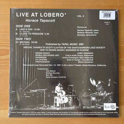 Horace Tapscott / Roberto Miranda / Sonship – Live at Lobero Vol. II (LP)