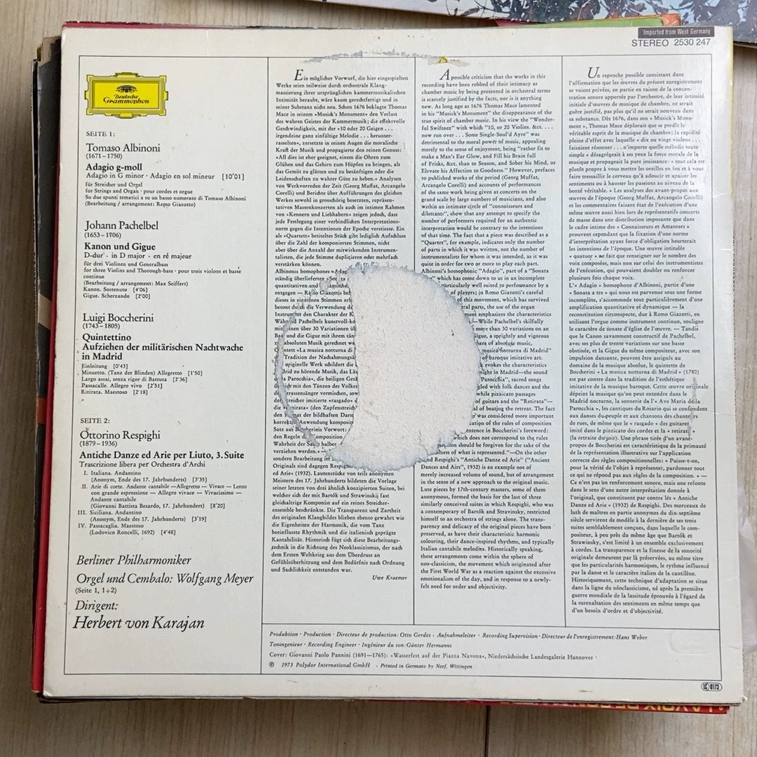 Herbert von Karajan & Berliner Philharmoniker – Adagio (LP) – photo 2