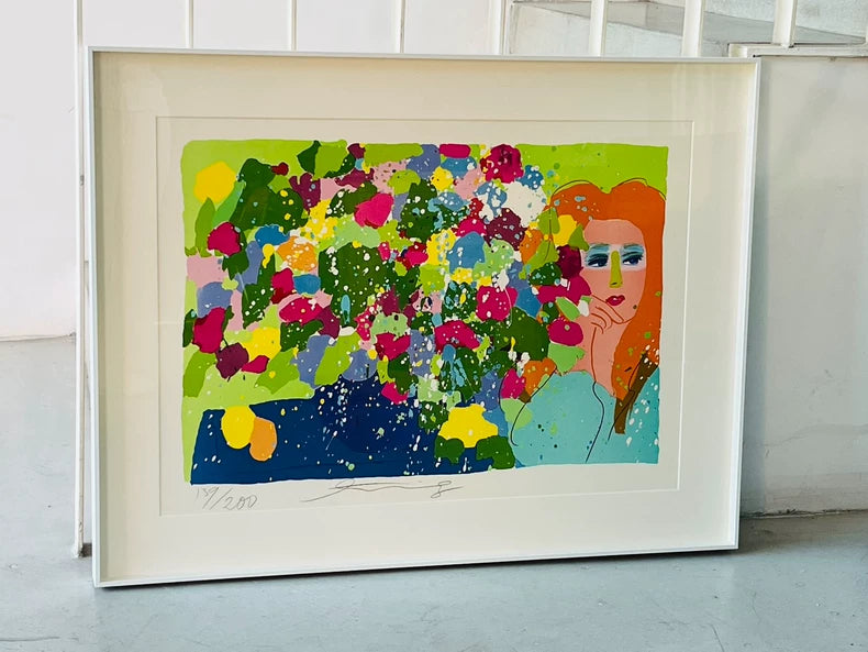 Walasse Ting – Woman and Flowers 1979 Signed Lithograph 139/200