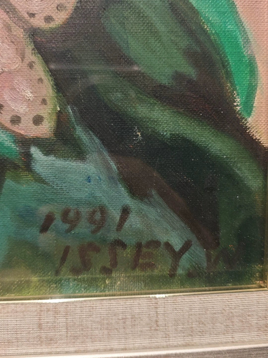 Issey – Doll Portrait, Framed Oil Painting, 1991
