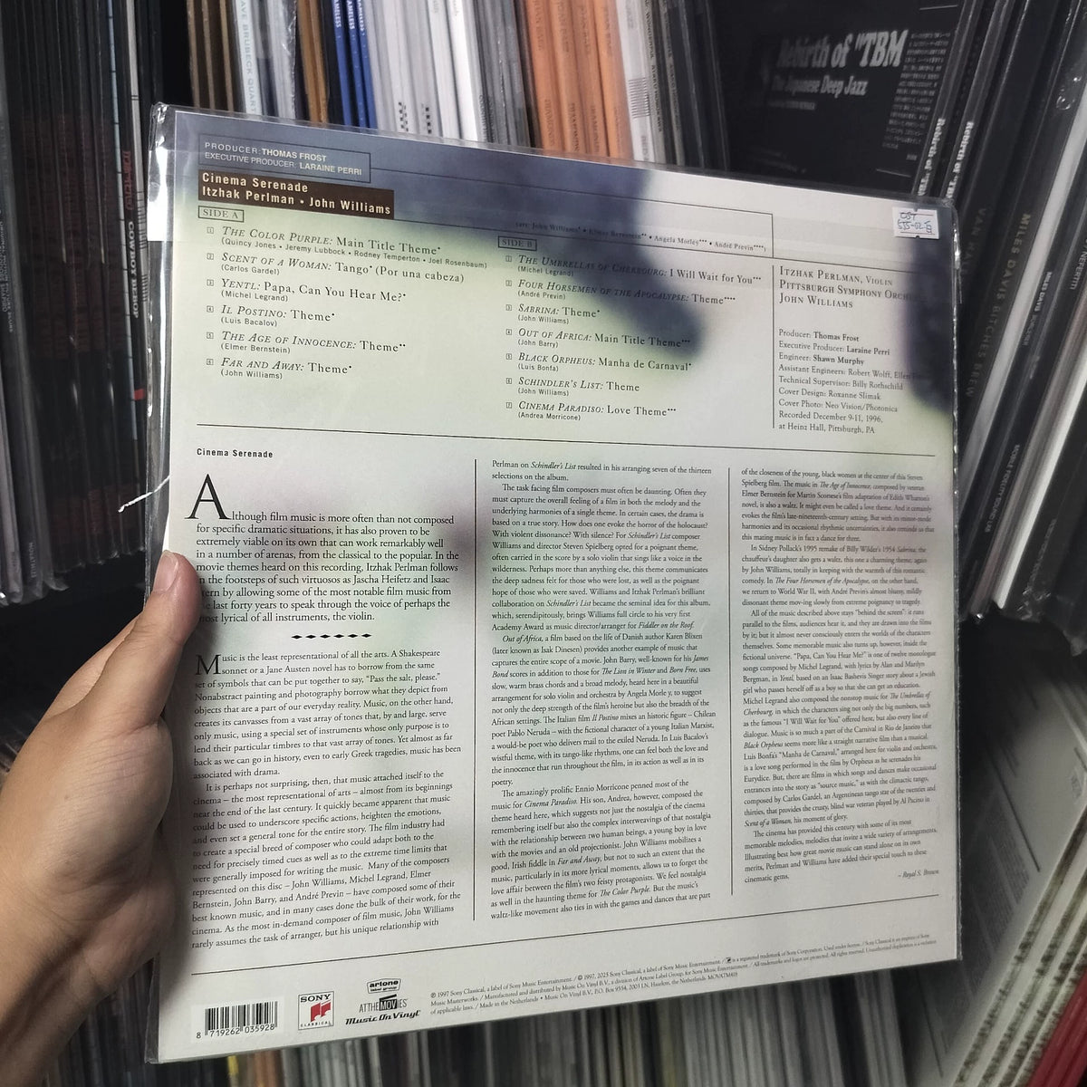 Itzhak Perlman – Cinema Serenade White Vinyl LP — product detail 3