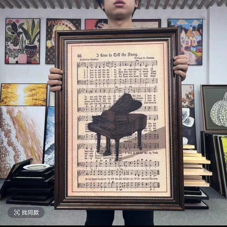 Piano Score — Framed Decorative Print, 50 × 70cm