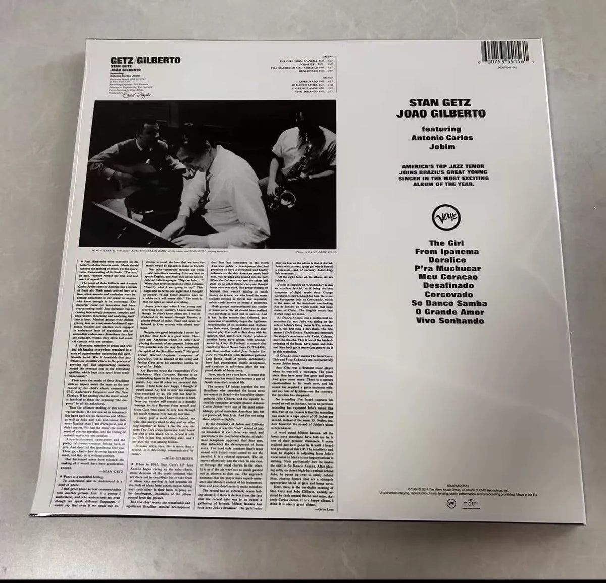 Stan Getz & João Gilberto – Getz/Gilberto (LP) – photo 2