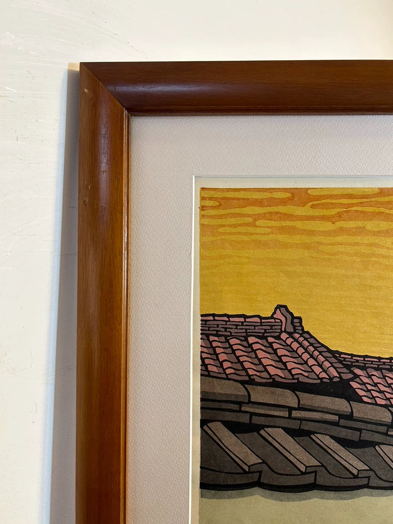 Katsuyuki Nishijima – Japanese Rooftops – Signed Framed Woodcut
