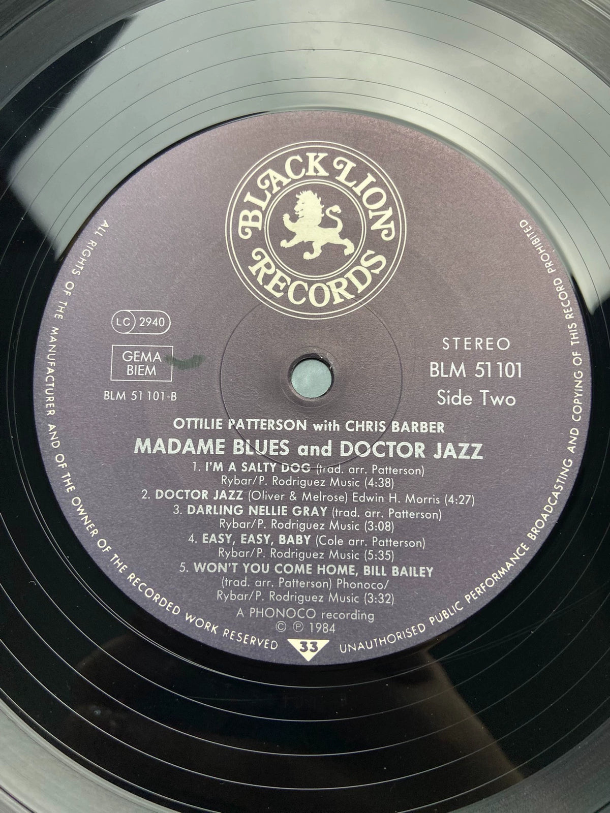 Ottilie Patterson with Chris Barber – Madame Blues & Doctor Jazz! (LP) – photo 3