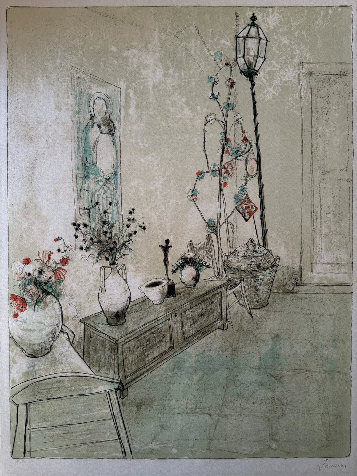 Jean Jansem – Signed Artist Proof Lithograph, Framed 91 × 71 cm — original seller image 3