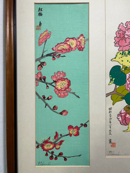 Tomikichiro Tokuriki – Two Signed Woodblock Prints in One Frame