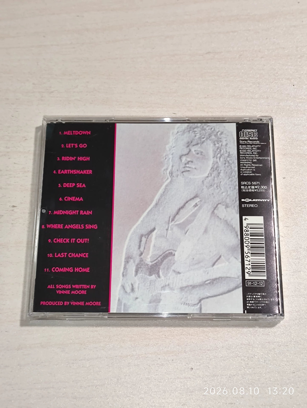 Vinnie Moore – Meltdown – Japanese CD – actual item photograph 2