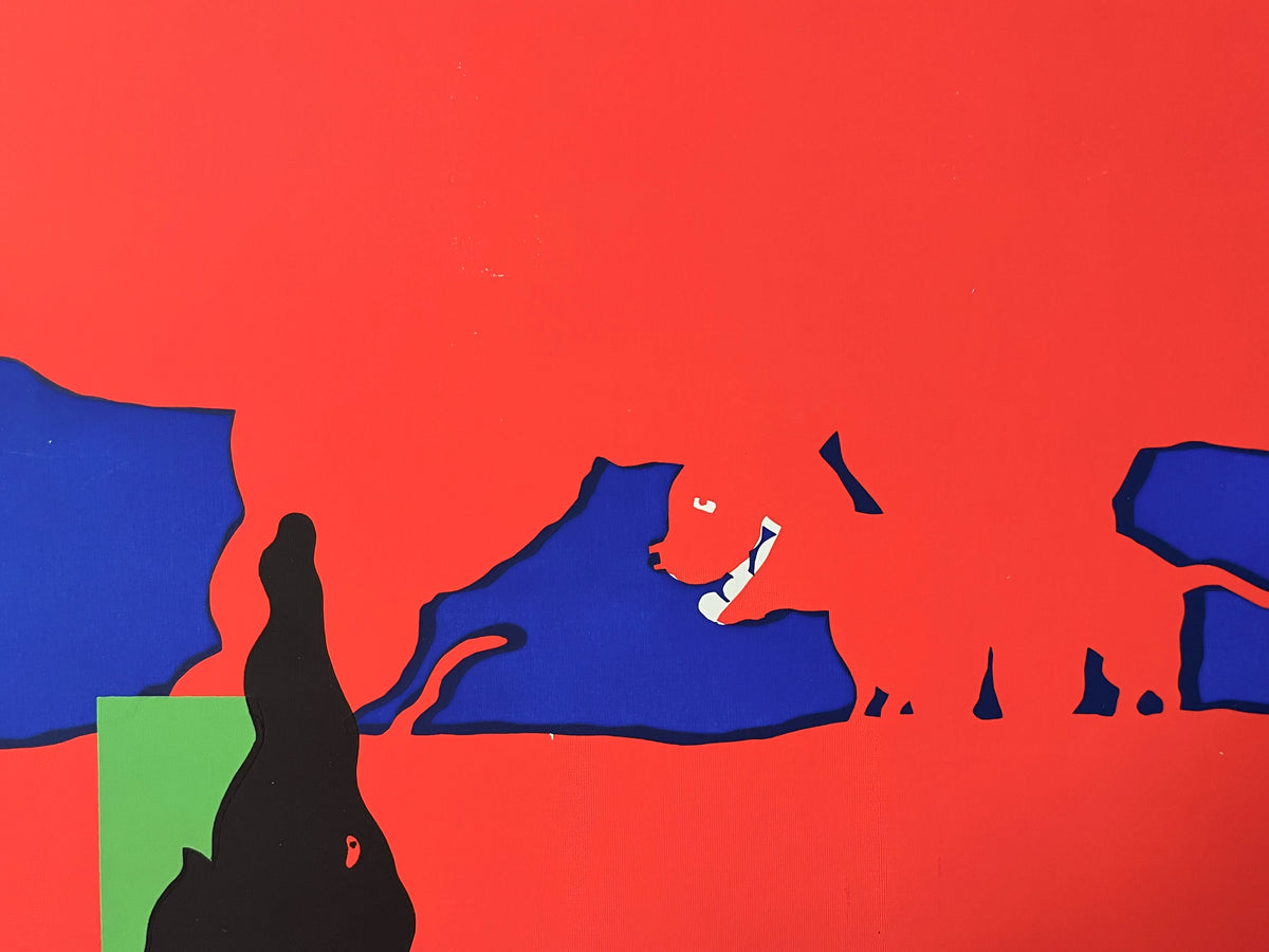 T. Abe – Red and Blue Creatures, Numbered Screenprint